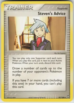 Pokemon Steven's Advice 83/108 Power Keepers Uncommon NM - Image 1