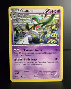 Pokemon TCG - GALLADE - 61/135 - HOLO - RARE - BW PLASMA STORM (2012) - MP/LP - Image 1