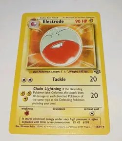 Vintage ELECTRODE 18/64 Rare Jungle English Carte Pokemon NM Super Clean 🌟 1999 - Image 1