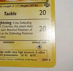 Vintage ELECTRODE 18/64 Rare Jungle English Carte Pokemon NM Super Clean 🌟 1999 - Image 2