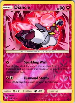 Diancie 94/147 SM - Burning Shadows Pokemon TCG NM Reverse Holo - Image 1