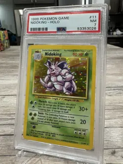 Nidoking 11/102 Holo Rare - Pokemon Base Set - PSA 7 NM - Image 2