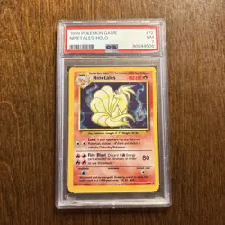 1999 POKEMON BASE SET UNLIMITED #12 NINETALES-HOLO PSA 7 - Image 1