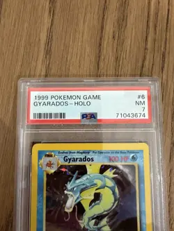 1999 POKEMON BASE SET #6 GYARADOS HOLO PSA 7 NM - Image 3