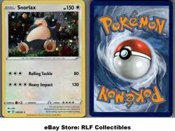 2020 Pokemon, Sword & Shield Base Promos, #140/202 Snorlax, Cosmos Holo Rare - Image 1
