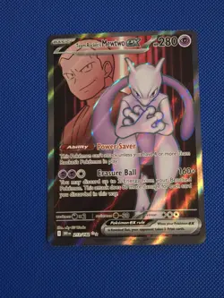 Pokemon TCG Team Rockets Mewtwo EX 213/182 Full Art Destined Rivals NM+ - Image 1