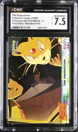 CGC 7.5 Pokemon Topps Mewtwo Strikes Back: The Proposition #5 RAINBOW FOIL psa - Image 2