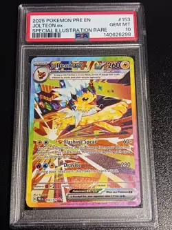 JOLTEON EX PSA 10 2025 POKEMON PRISMATIC EVOLUTIONS PRE EN #153/131 VERY RARE - Image 1