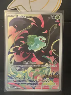 Pokemon TCG Mega Evolution Bulbasaur 133/132 Stamped Booster Promo NM - Image 1
