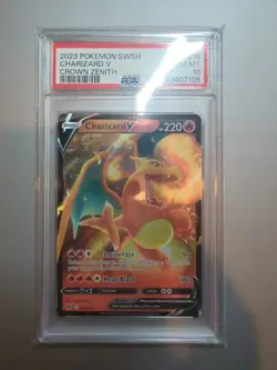 2023 POKEMON SWORD AND SHIELD CROWN ZENITH #018 CHARIZARD V CROWN ZENITH PSA 10 - Image 1