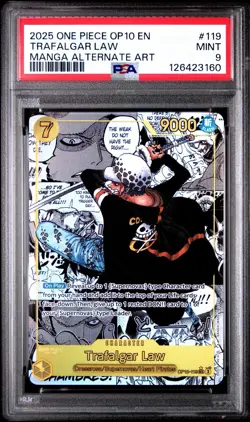 One Piece CCG Trafalgar Law Manga Alternate Art OP10-119 PSA 9 Mint - Image 3