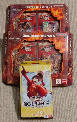 One Piece lot of 2 (Two) Illustration # 5 Boxes And 1 (One) Egghead Starter Pack - Image 1