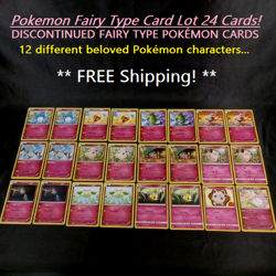 Pokemon Fairy Type Card Lot 24 Cards TCG Jigglypuff Clefairy Kirlia Klefki++ USA - Image 1