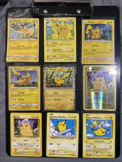 PIKACHU Pokemon Lot of 9 CARDS (2 are SEALED PROMOS - Image 1