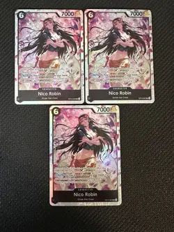 Play Set of 3 Nico Robin OP12-087 SR One Piece Card Game English NM - Image 1