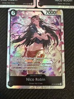 Play Set of 3 Nico Robin OP12-087 SR One Piece Card Game English NM - Image 2