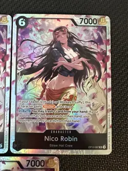 Play Set of 3 Nico Robin OP12-087 SR One Piece Card Game English NM - Image 3