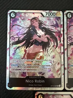 Play Set of 3 Nico Robin OP12-087 SR One Piece Card Game English NM - Image 4