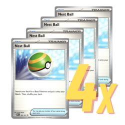 4x Nest Ball PLAYSET PAF/SVI Trainer Cards x4 NM Pokemon TCG FAST SHIPPING - Image 1