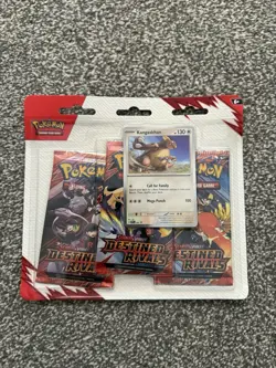 Pokemon TCG Destined Rivals 3 Pack Blister Card Kangaskhan NEW/SEALED - Image 1