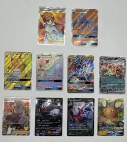 Pokemon Cards Lot of 10 (Full Art Holo, V Promo, EX, GX, Trainers) Near Mint NM - Image 1