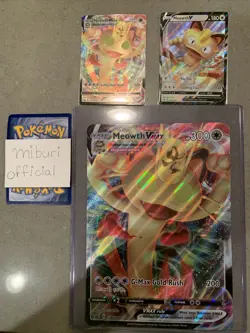 Pokemon Meowth VMAX + Meowth V + Meowth VMAX Jumbo Bundle MINT/NM Cards! - Image 1