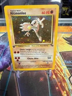 EX/LP - Hitmonlee - 7/62 - 1st Edition Holo - Portutguese - Fossil Pokemon Card - Image 1