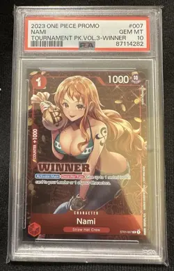 Nami Tournament Vol. 3 ST01-007 One Piece ,Celebration Card, And Tp3 Win Psa10 - Image 4