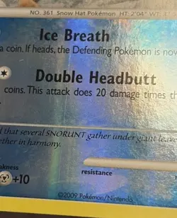 Pokemon TCG Snorunt Reverse Holo Rare Card 75/99 Arceus 2009 - Image 3