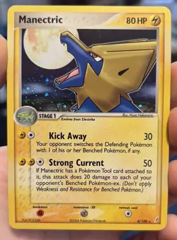 Pokemon TCG Manectric Holo Rare Card 8/100 EX Crystal Guardians 2006 - Image 1