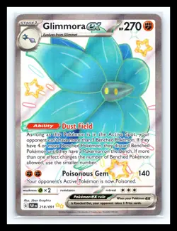 💥 Glimmora EX # 218/091 Shiny Ultra Rare - Paldean Fates Pokemon TCG Card 2024 - Image 1