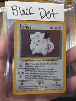 Pokemon TCG Clefairy Base Set Holo Unlimited Rare Card Black Dot Error 5/102 HP - Image 1