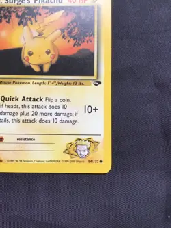 Pokemon Cards: Gym Challenge 1st Edition Common: Lt. Surge's Pikachu 84/132 - Image 4