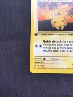 Pokemon Cards: Gym Challenge 1st Edition Common: Lt. Surge's Pikachu 84/132 - Image 5