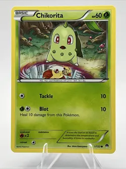 Chikorita 1/122 Breakpoint Regular 2016 Pokemon Card Near Mint - Image 1