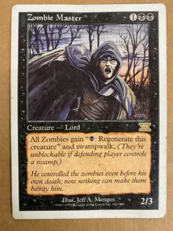 MTG 1x Zombie Master # 162 Core Set 6th Edition Magic the Gathering x1 DAMAGED - Image 1
