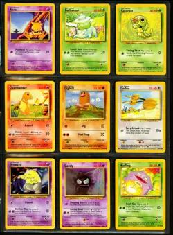 1999 Pokemon BASE SET Unlimited Edition COMPLETE Non Holo COMMON Cards Lot NM - Image 2