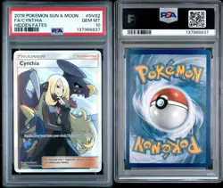 2019 POKEMON SUN & MOON HIDDEN FATES #SV82 FULL ART CYNTHIA PSA 10 ENGLISH - Image 3