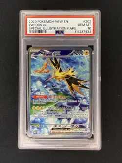 2023 POKEMON MEW EN-151 SPECIAL ILLUSTRATION RARE #202 ZAPDOS EX PSA 10 - Image 1
