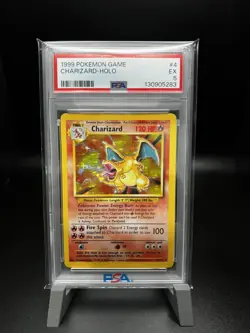1999 POKEMON BASE SET UNLIMITED #4 CHARIZARD-HOLO PSA 5 - Image 1