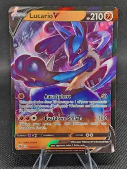 Lucario V 27/73 Ultra Rare Champion's Path Pokemon Card - Image 1