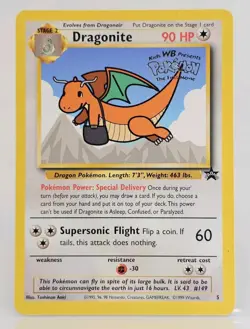 Pokemon TCG Dragonite #5 Black Star Promo WB the First Movie Stamped Card LP/MP - Image 1