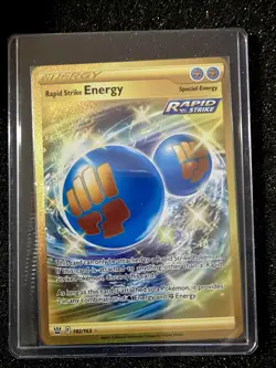 Pokemon TCG Rapid Strike Energy Gold Secret Rare Card 182/163 Battle Styles - Image 1