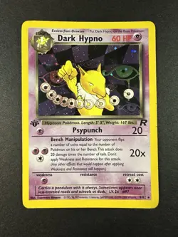 1st edition Dark Hypno 9/82 1st Edition Holo Rare Team Rocket Pokemon TCG LP/MP - Image 4