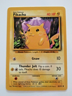 Pikachu 058/102 Common Pokemon Base Set Near Mint - Image 1