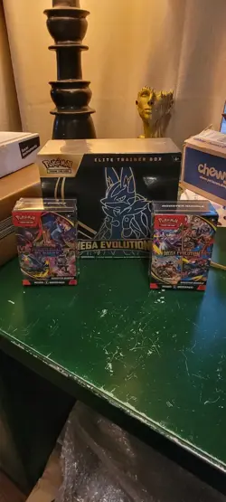 Mega Evolution Elite Trainer Box (Lucario) and Two Booster Bundles Pokemon TCG - Image 1