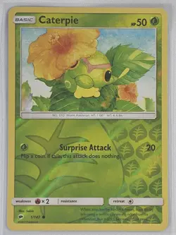 Caterpie 1/147 Reverse Holo Pokemon Burning Shadows NM - LP - Image 1