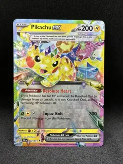Pokemon TCG Pikachu ex 057/191 Surging Sparks - Double Rare Holo - NM - Image 1
