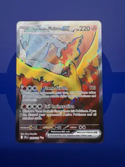 Team Rocket’s Moltres Ex 208/182 Destined Rivals Pokemon Full Art NM - Image 1