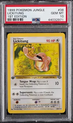 1999 POKEMON JUNGLE 1ST ED #38 LICKITUNG PSA 10 - Image 1